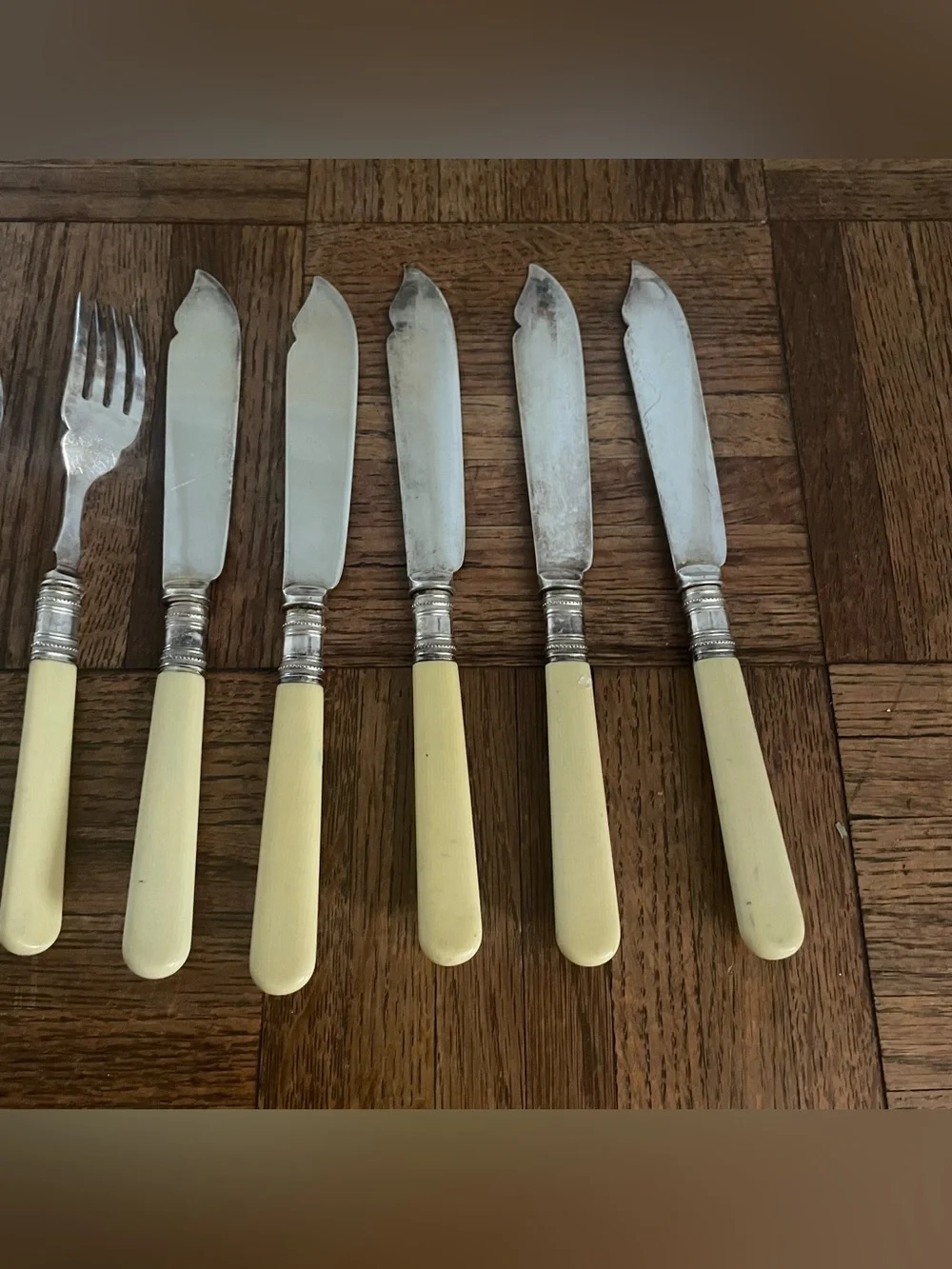 Antique Victorian R.F. Mosley Sheffield Silverplate Fish Set 11pc